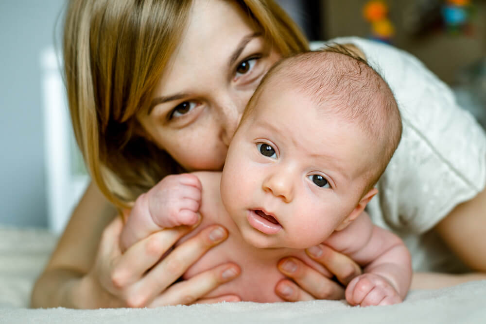 how far can a two month old baby see