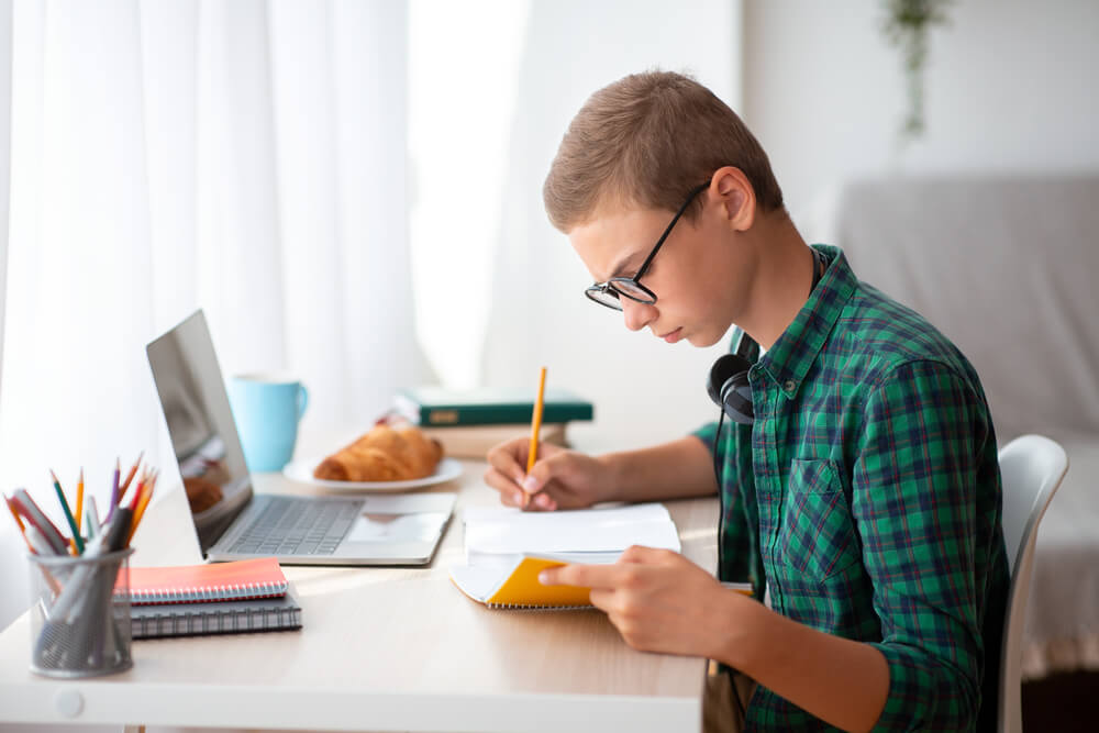 child doing homework