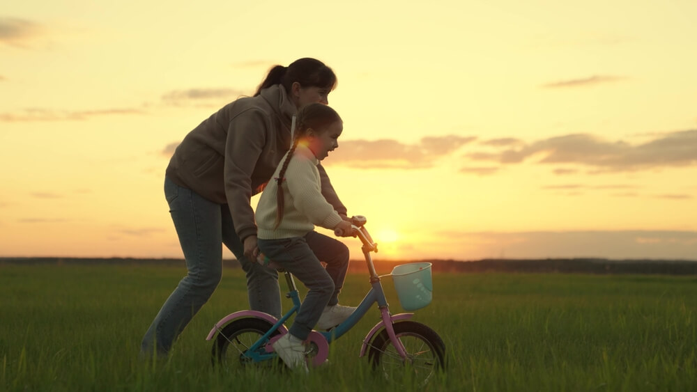 kid riding bike