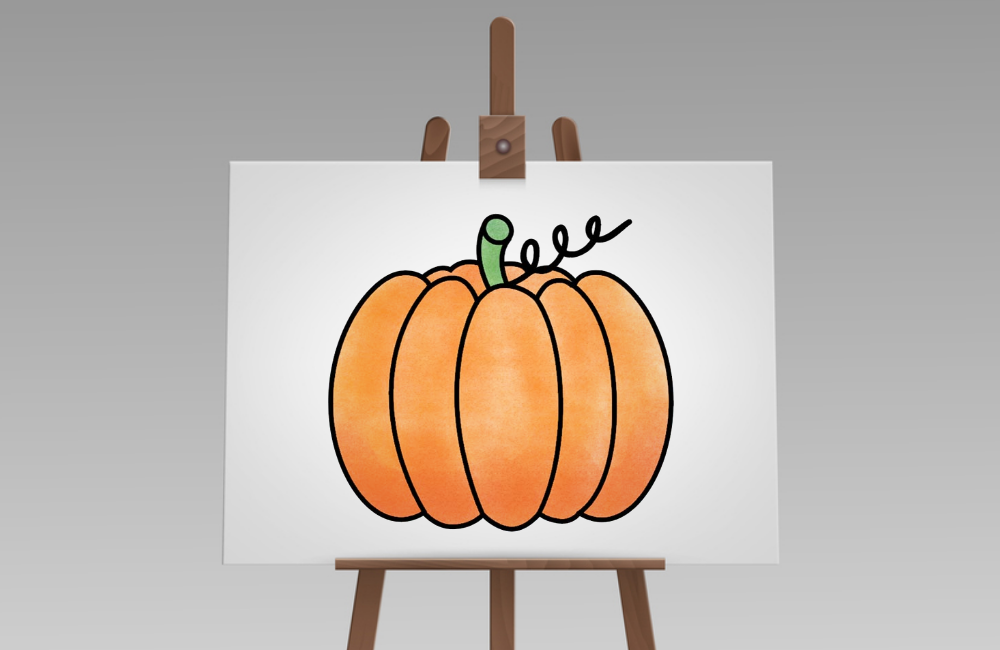 step how to draw a pumpkin