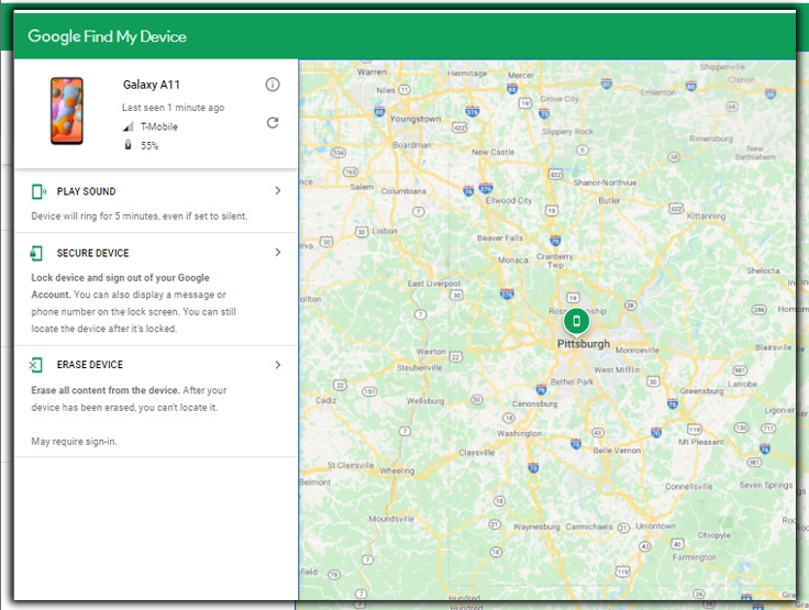 google find my device