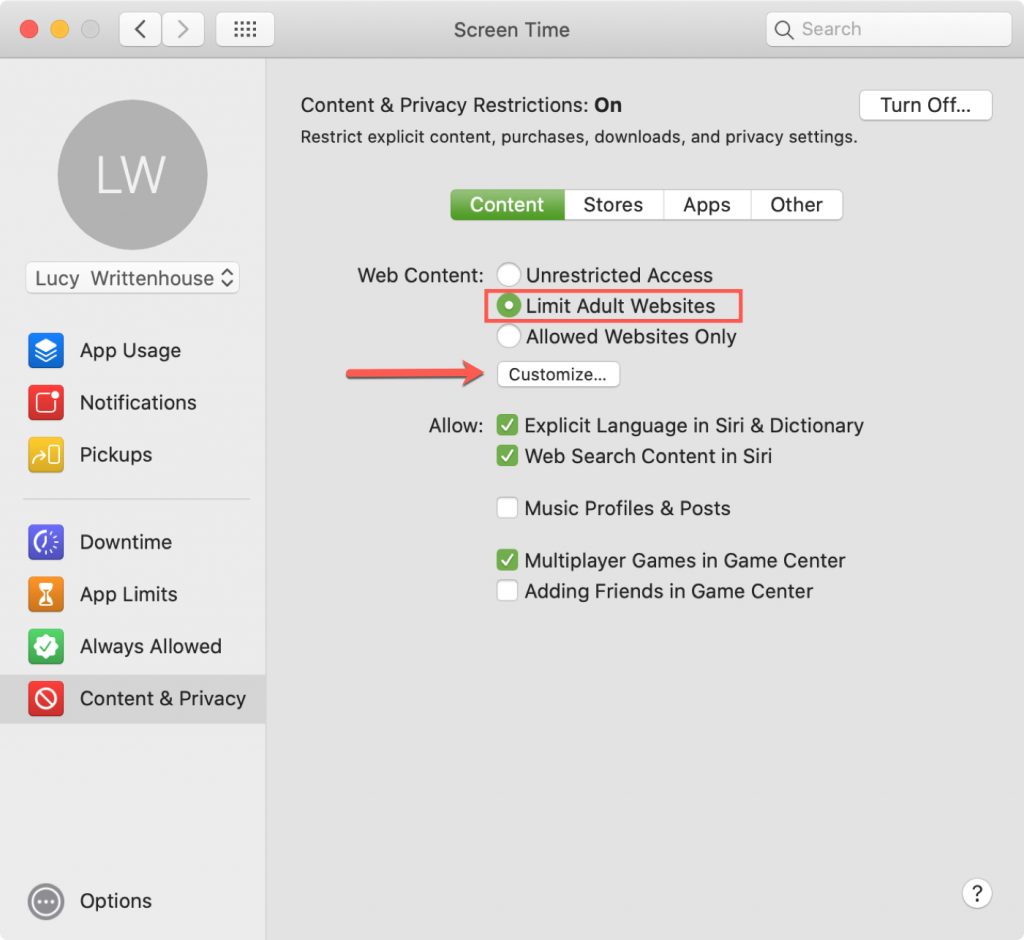safari parental controls ipad