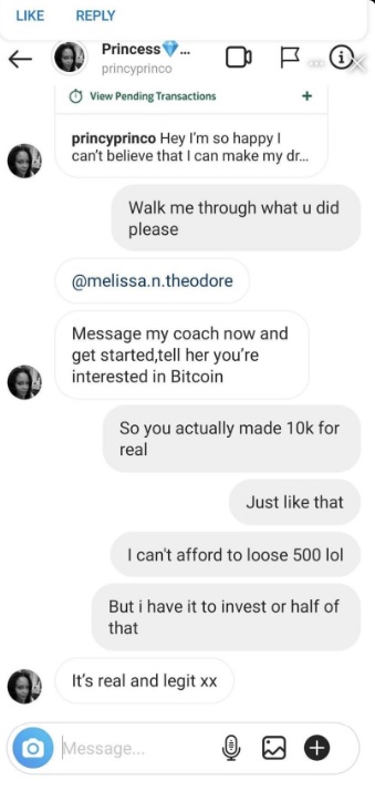 instagram bitcoin scams