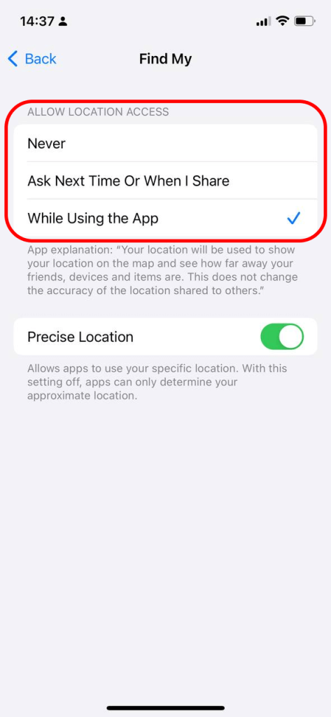 not sharing location online