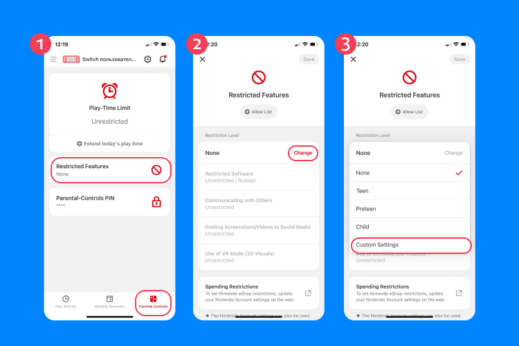 parental controls switch