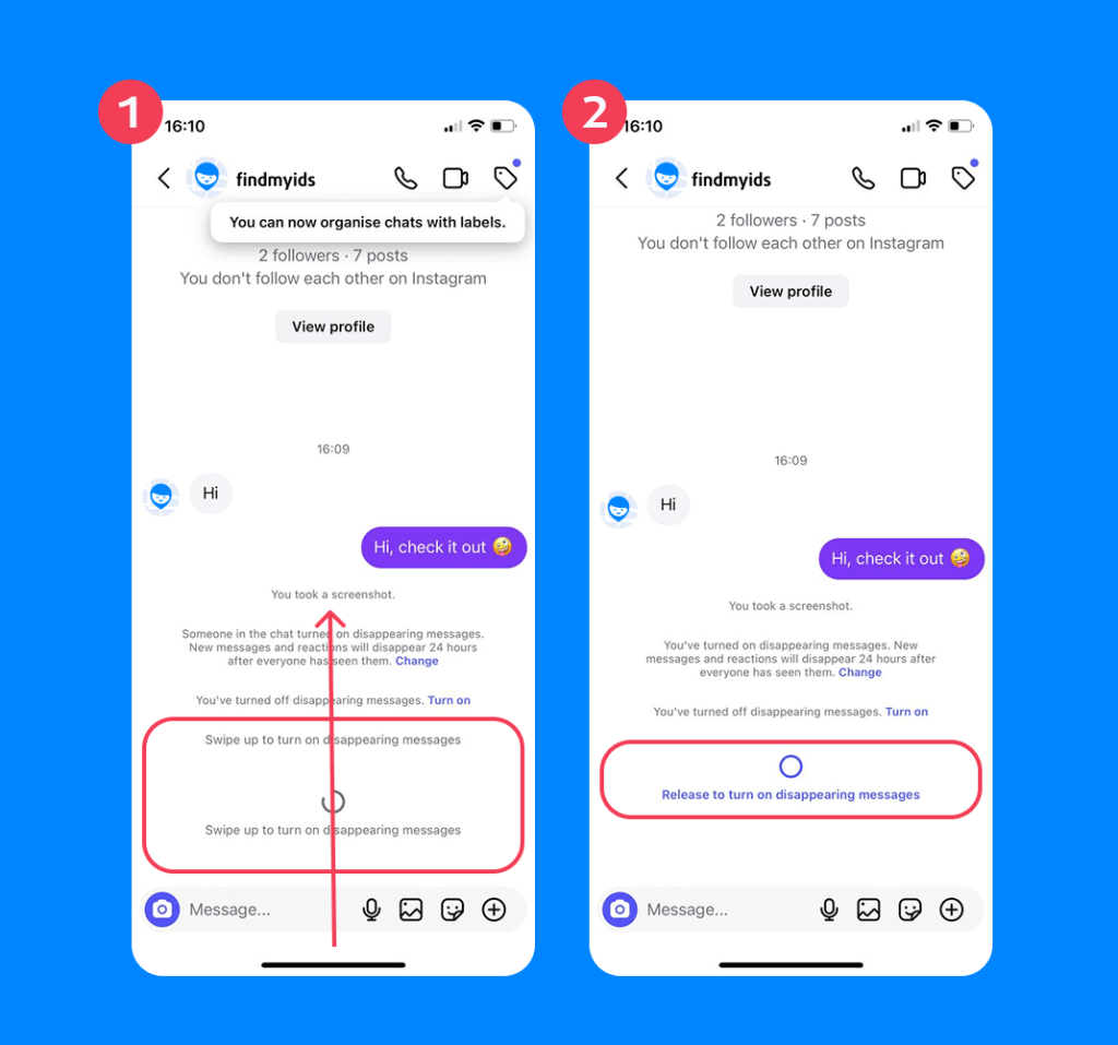 vanish mode on instagram