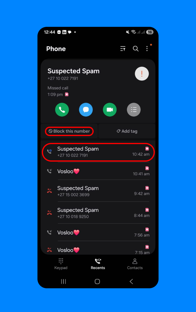 how to block spam calls on android