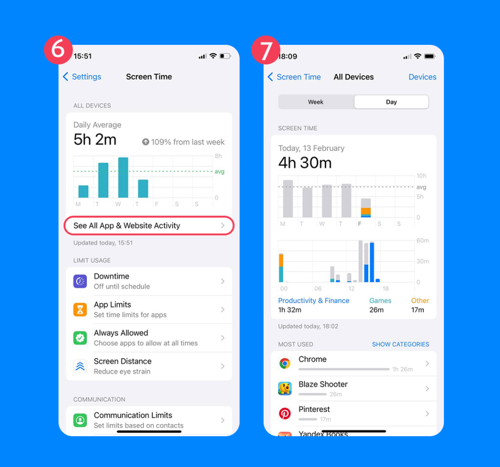 check screen time iphone