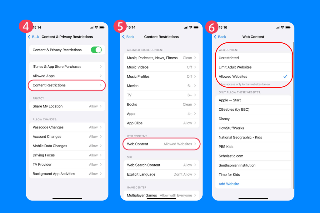 parental control on iphone