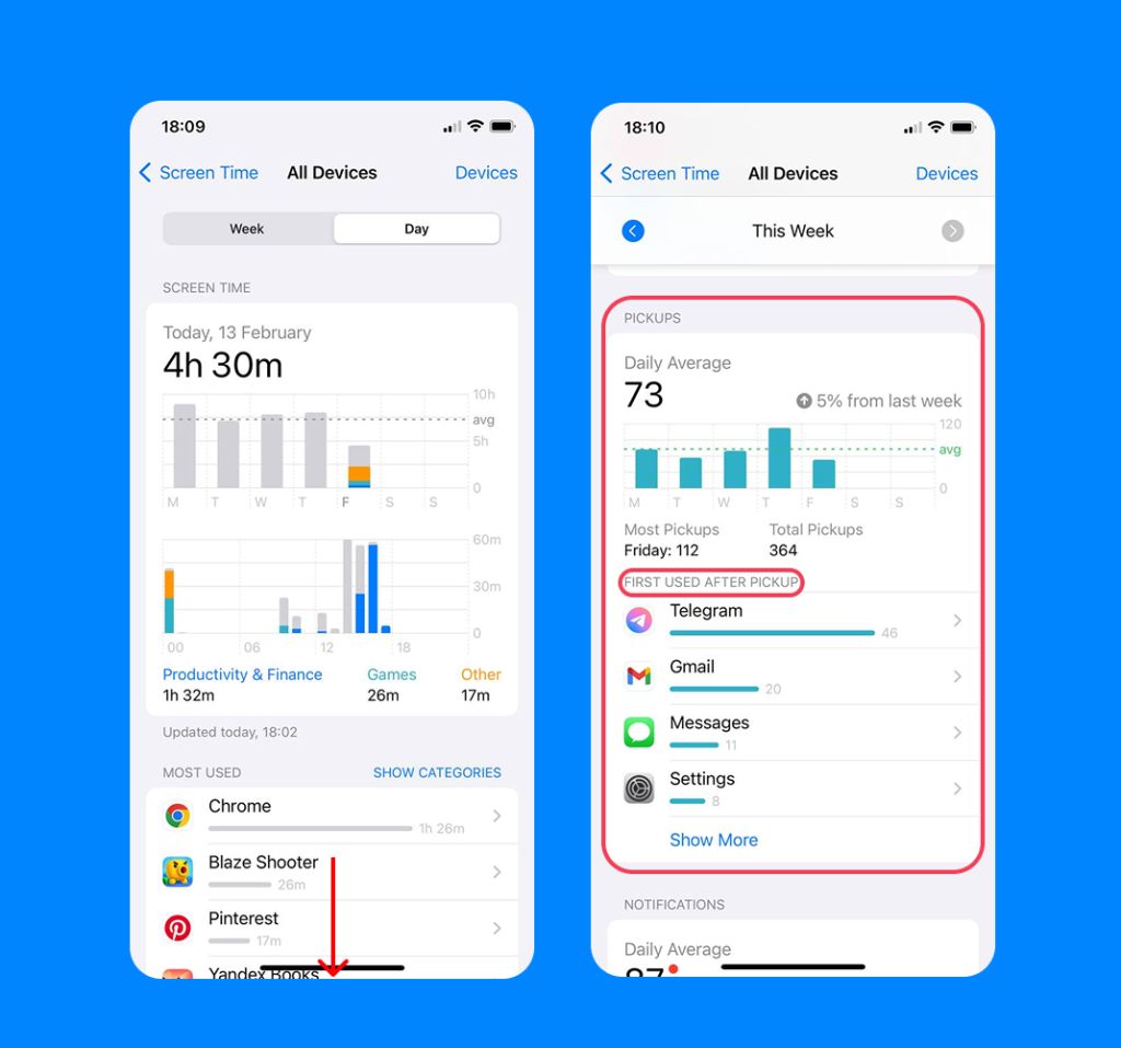 find screen time on iphone