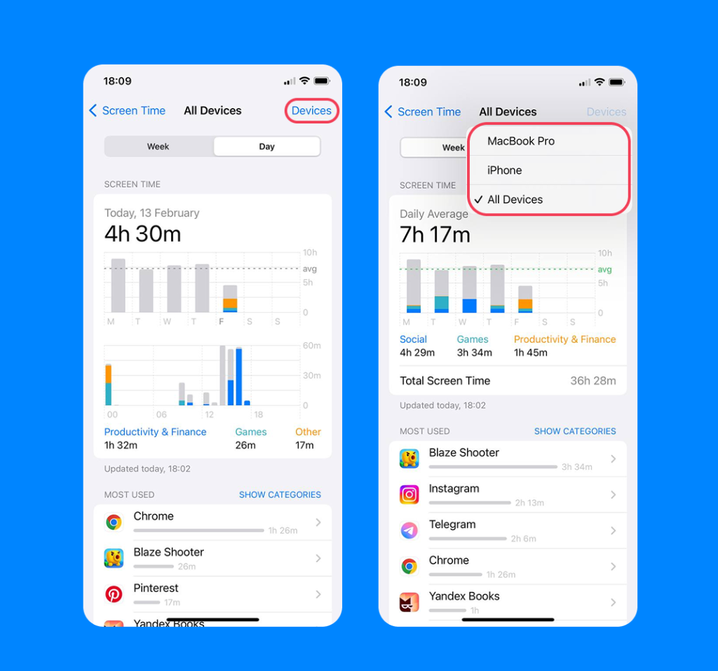 look up screen time on iphone