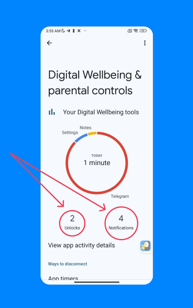 how to look at screen time on android