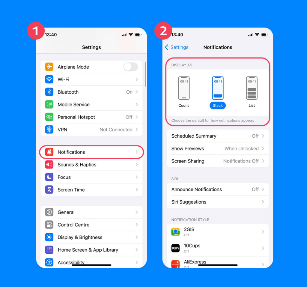 how to not show notifications on lock screen iphone