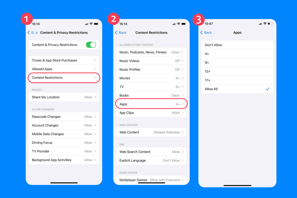 how to restrict an app on iphone