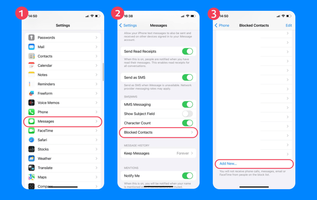 how do you block someone on imessage