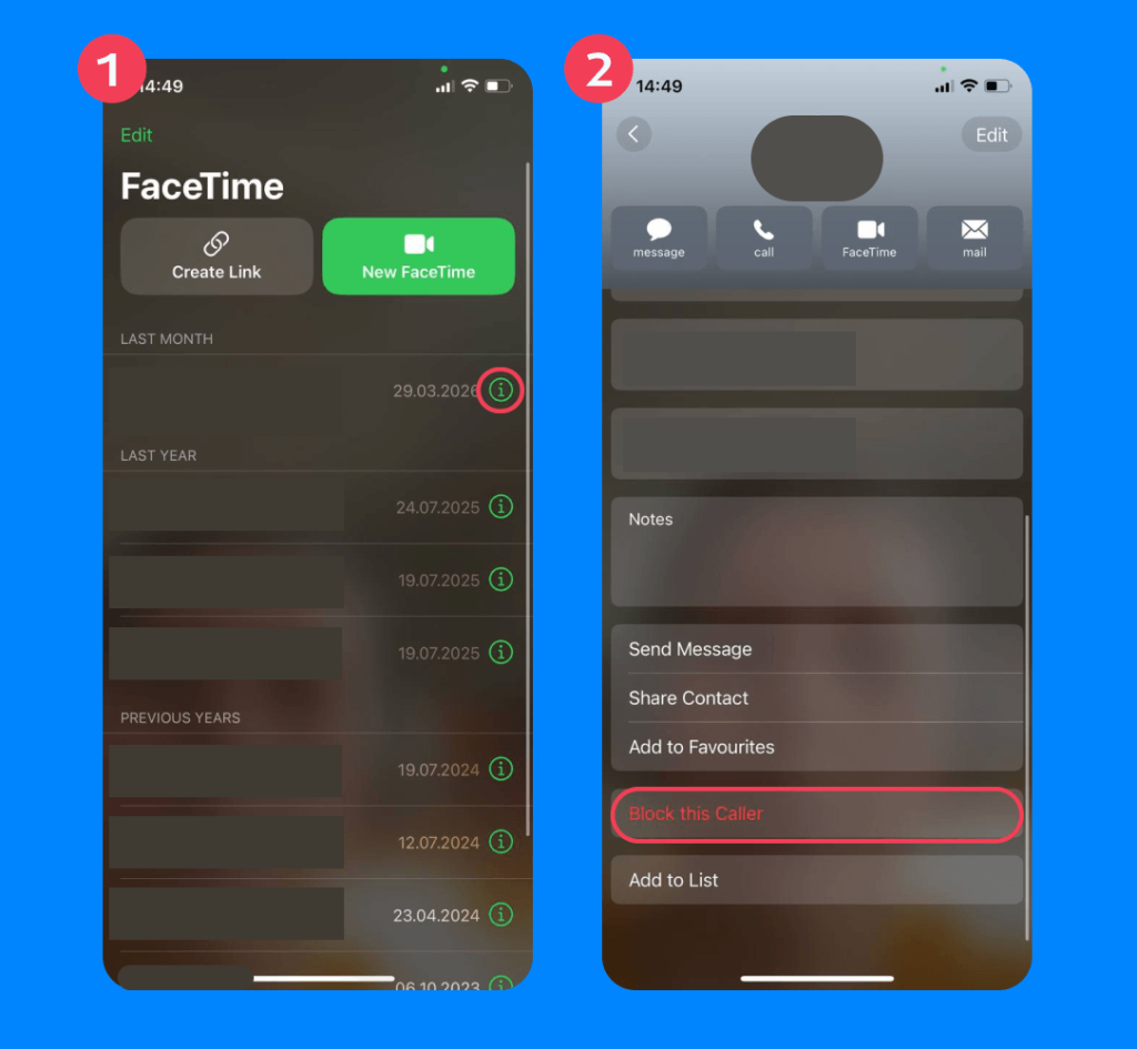 block a number on iphone