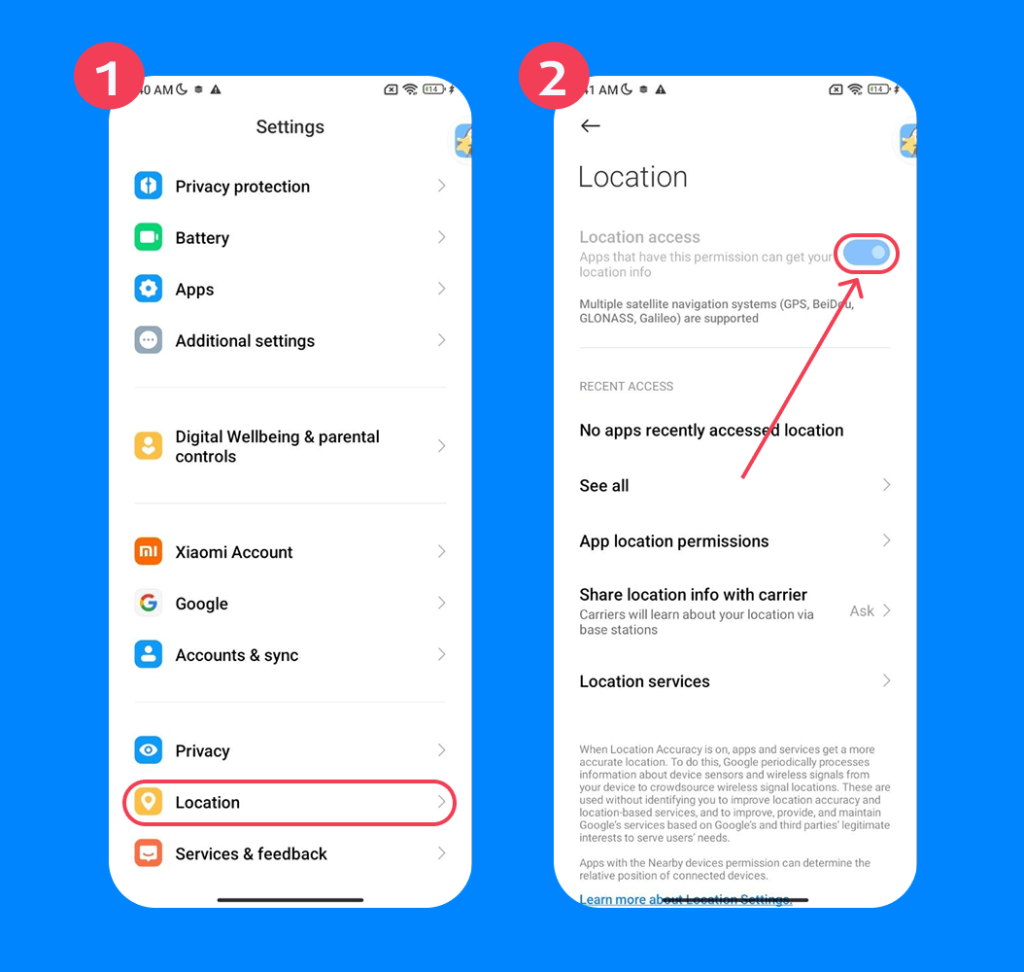 how to turn off location on android 