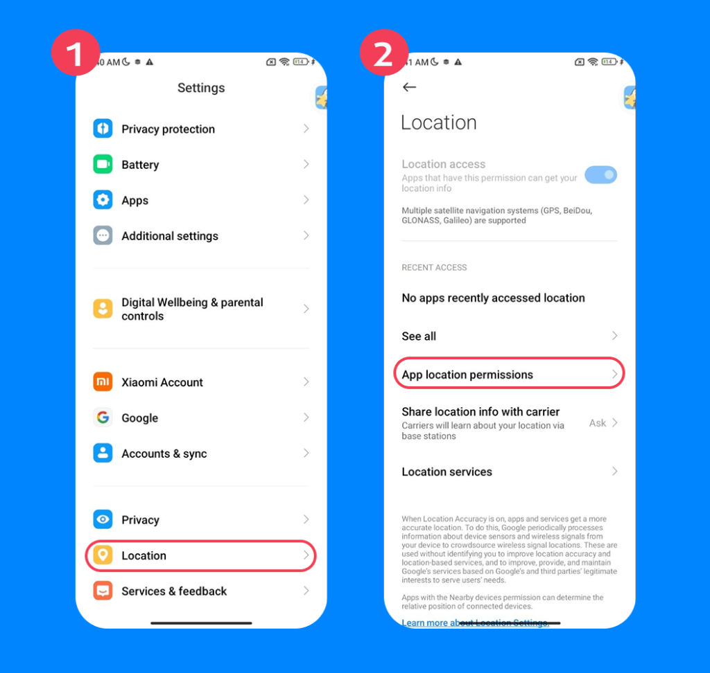 how to turn off tracking on android