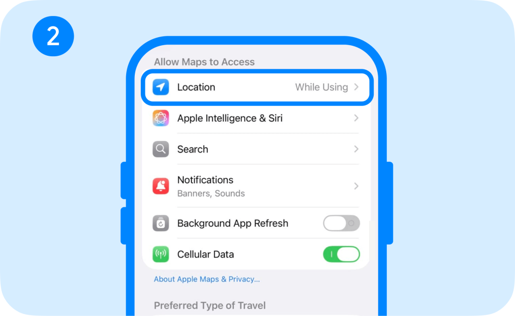 Apple Maps Location History on iPhone, step 4