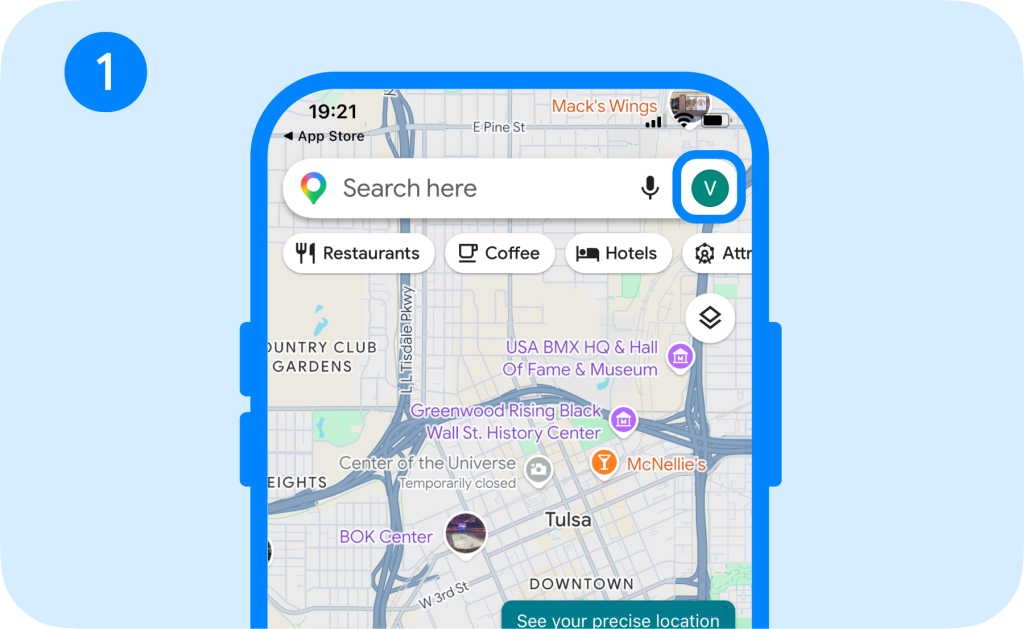 Way to See Location History on Google Maps, step 1