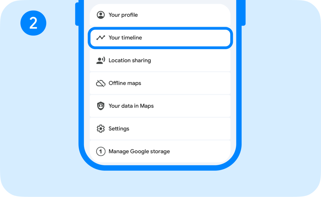 Way to See Location History on Google Maps, step 2