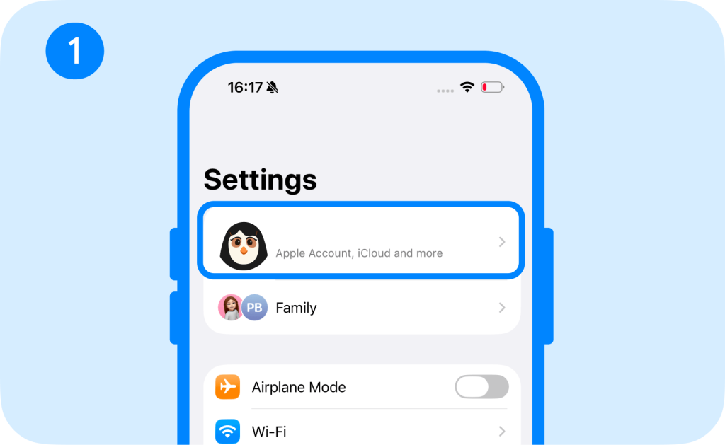 how to track my child's iphone with Find My - step 1