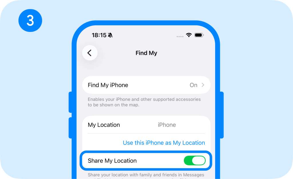 how to track my child's iphone with Find My - step 3