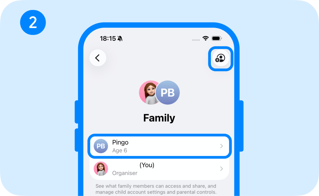 how to track my child's iphone with Family Sharing - step 2