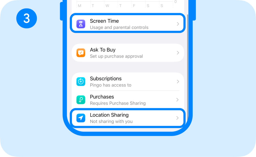 how to track my child's iphone with Family Sharing - step 3